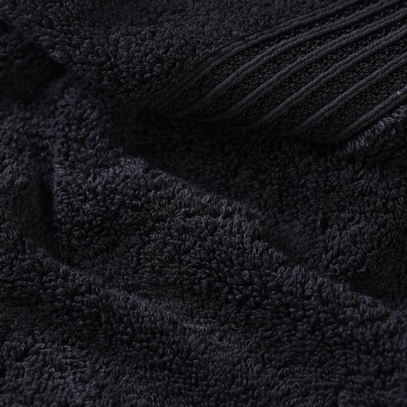 Superior Egyptian Cotton 3-Piece Towel Set, Basic Towels For Bathroom, Home Decor, Guest Bath, Shower, Apartment, Included 1 Face, 1 Hand, 1 Bath Towel, Washcloth, Quick Dry, Black