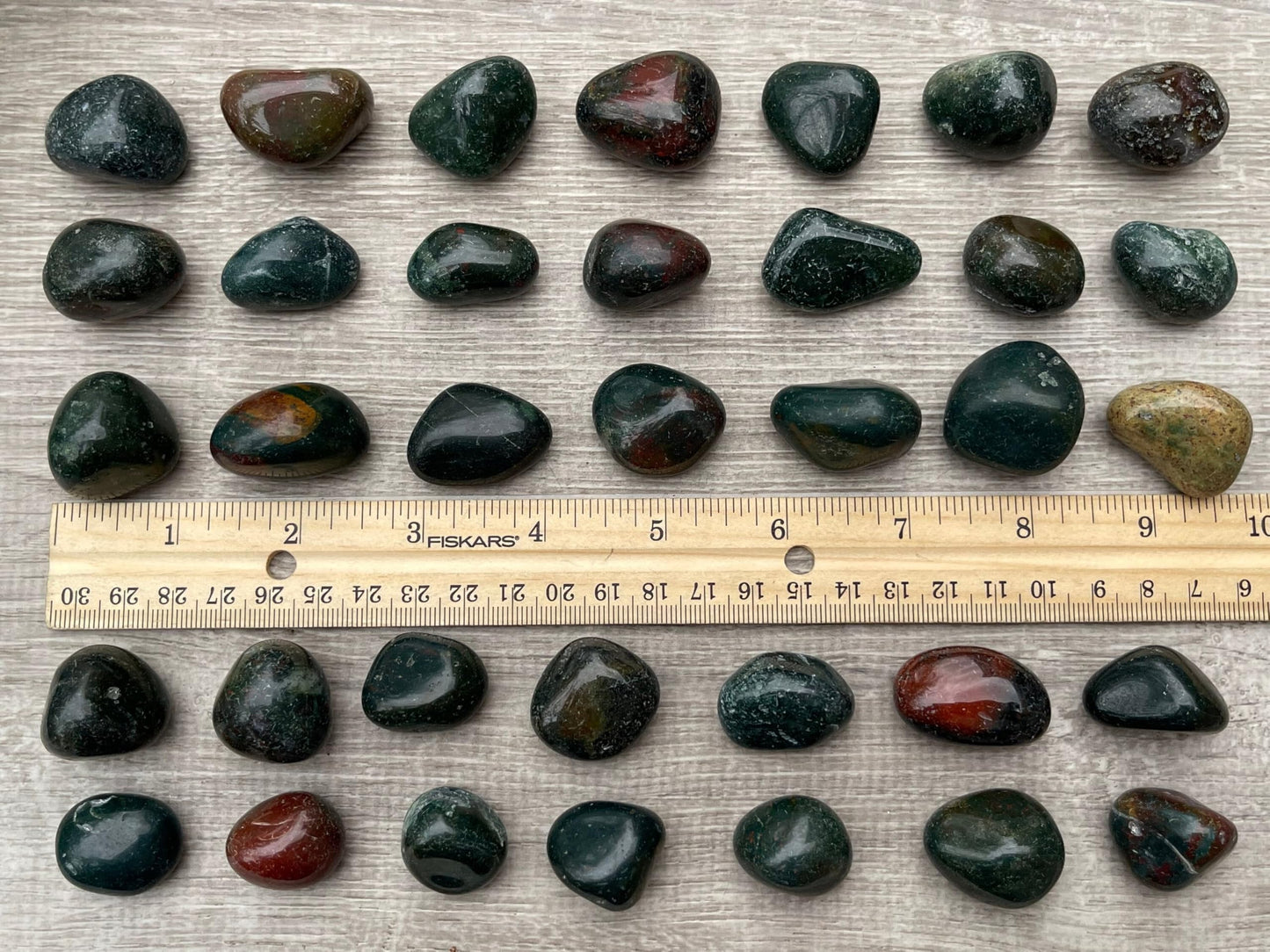 GAF TREASURES 5 Pcs African Bloodstone Tumbled Stones, Polished African Bloodstone Gemstone, African Bloodstone Healing Crystals (African Bloodstone)