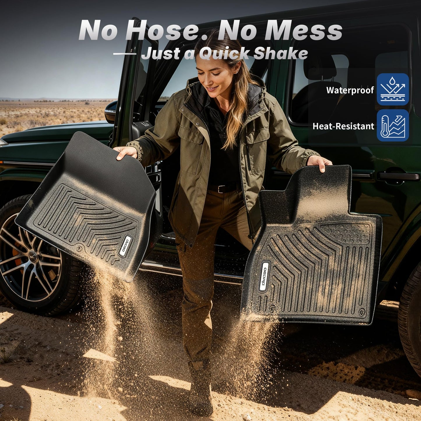OEDRO Floor Mats Fit for 2022-2025 Nissan Pathfinder 8 Seats/Infiniti QX60 7 Seats, All Weather 3 Rows Full Set w/Cargo Mat, TPE Heavy-Duty Pathfinder Accessories Floor Liners, Black
