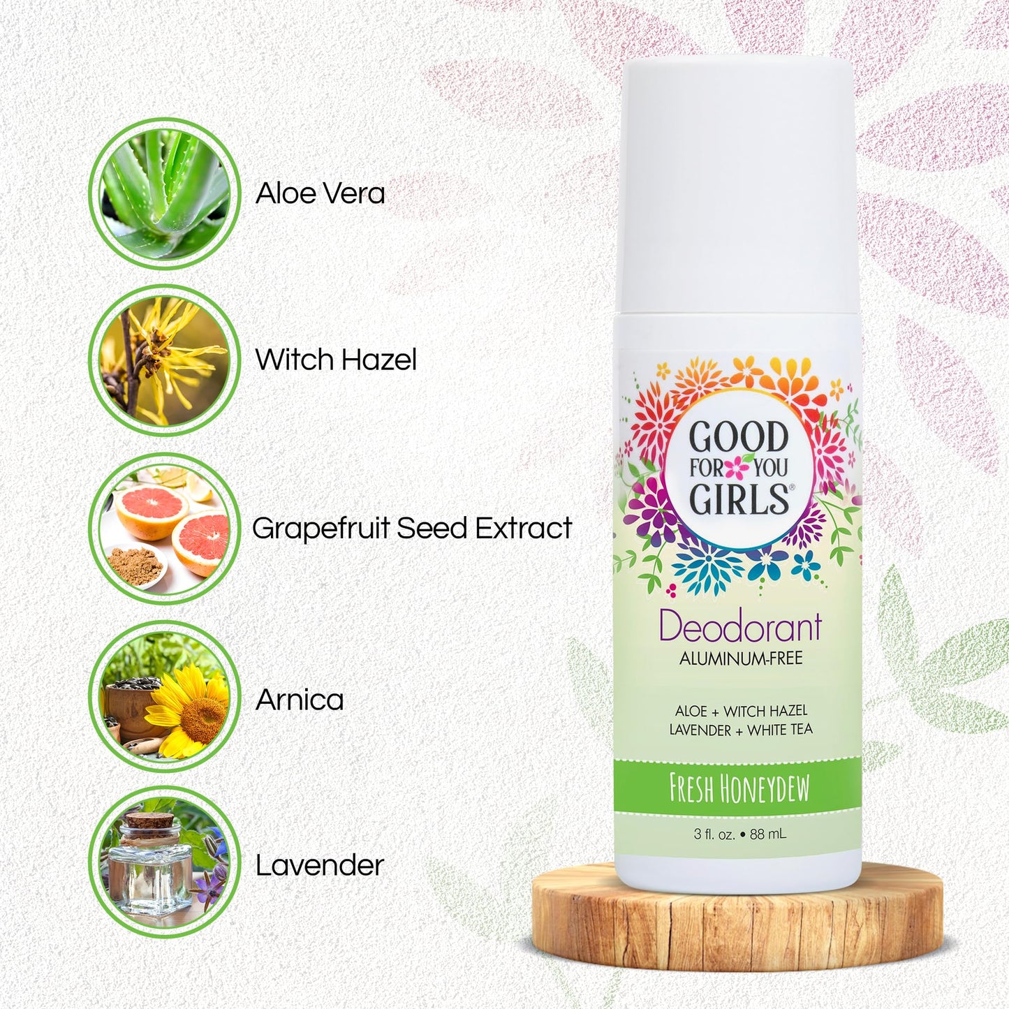 Good For You Girls Aluminum-Free, Natural Deodorant for Kids, Pre teens, Teens, Safe & Effective Odor Control, Clear Roll-On, Natural Fragrance, Vegan, Made in USA | Fresh Honeydew, 3 oz (Pack of 3)
