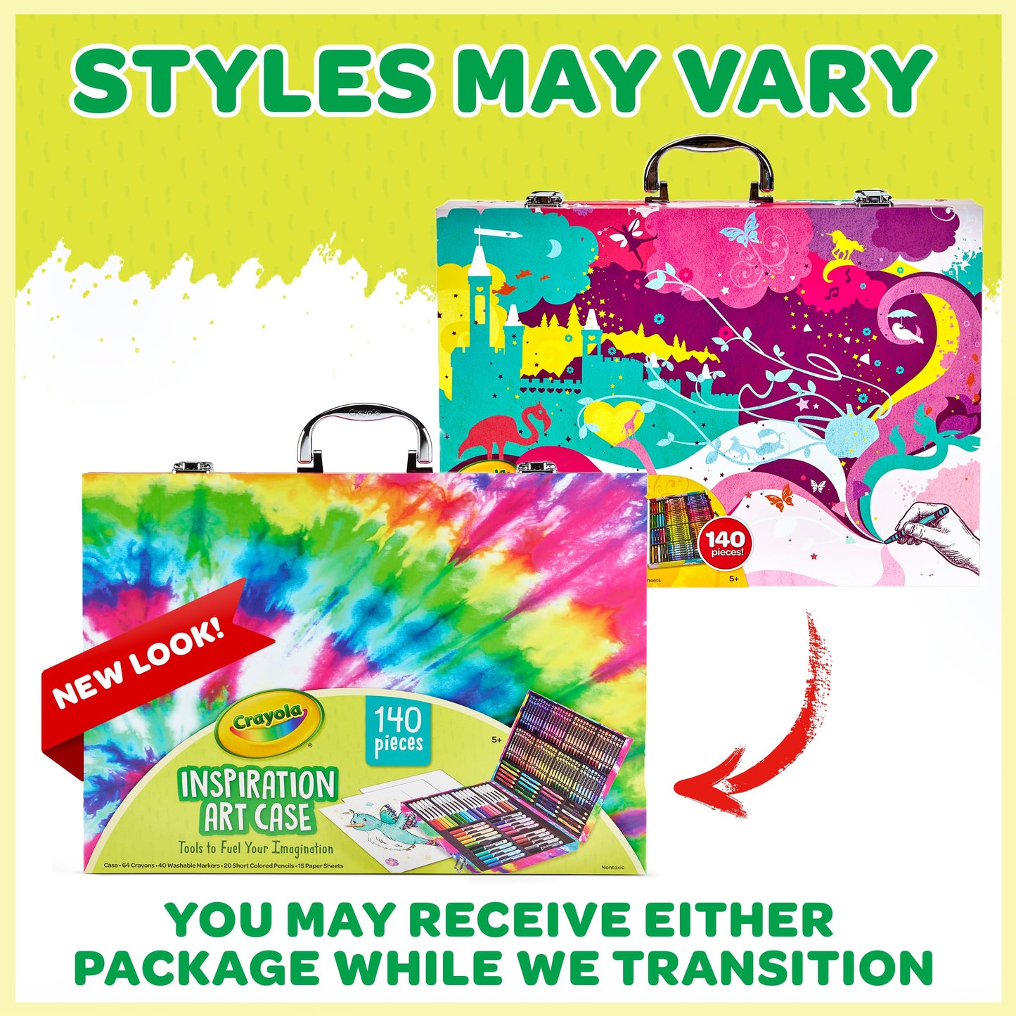 Crayola Inspiration Art Case Coloring Set - Tie-Dye (140ct), Art Supplies Set For Kids, Travel Drawing Kit, Holiday & Christmas Gift for Girls & Boys, Ages 5+ [Amazon Exclusive]