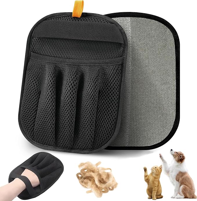2-Pack Reusable Pet Hair Remover Gloves for Dogs & Cats â Electrostatic Dehairing Glove for Sofas, Furniture, Carpets, Car Seats & Pet Grooming â Eco-Friendly, Washable, Multi-Surface Tool