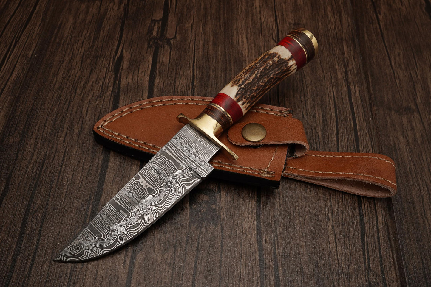 Markhor Outdoors Set of 10 Handmade Personalized Damascus Knife set for Groomsmen gifts | Groomsman Gifts for Wedding, Groomsmen Proposal Gifts