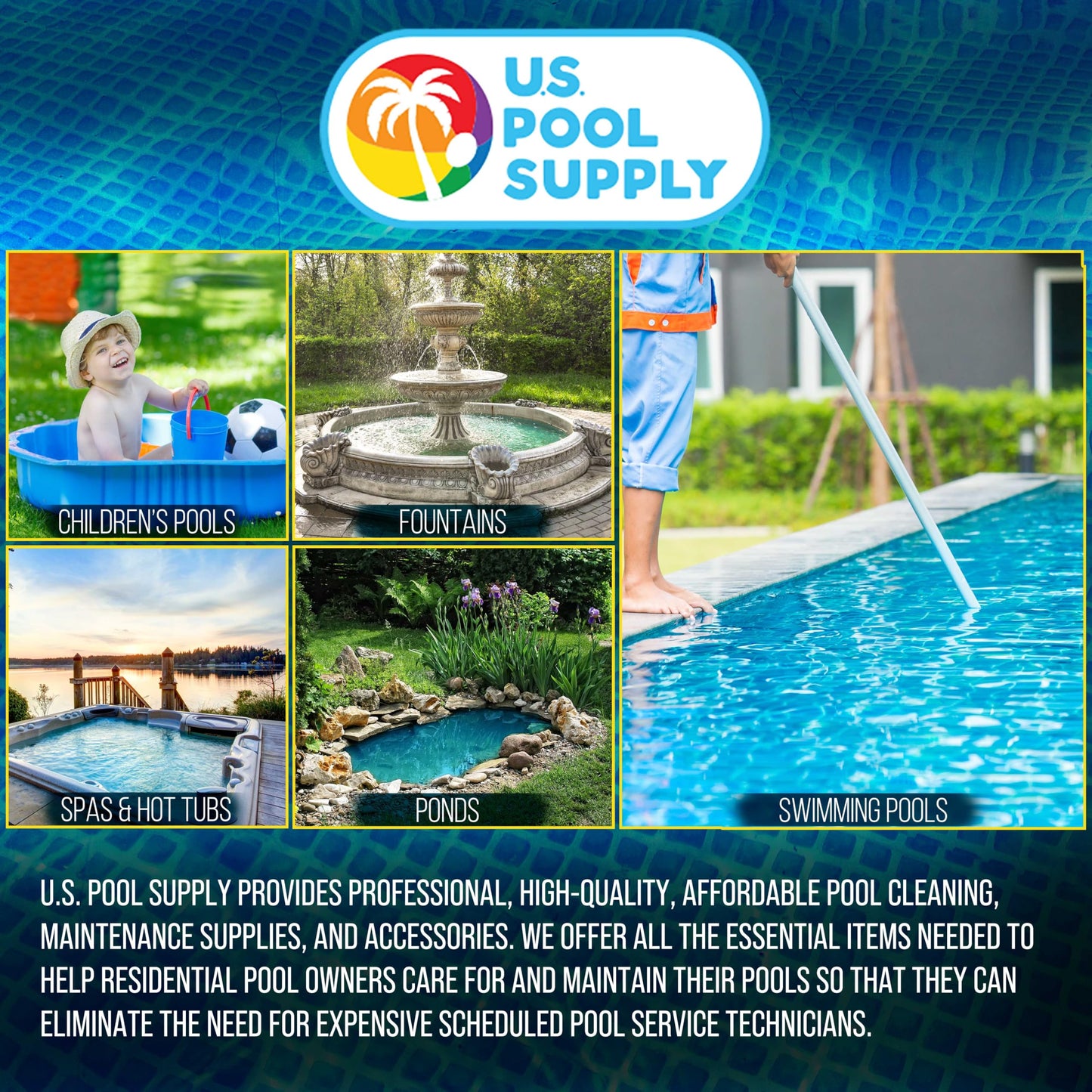 U.S. Pool Supply 1.5" Heavy-Duty Above Ground Pool Hose Replacement Kit - 2 Silver 6 Foot Hoses, 2 Connection Adapters, 4 Clamps - Compatible with Intex Filter Pumps