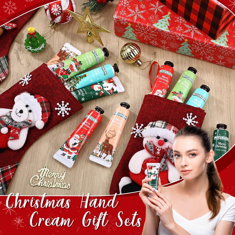 Dansib 48 Pcs Christmas Hand Cream Gift Sets for Dry Cracked Hands Moisturizing Hand Lotion Small Travel Lotion Stocking Stuffers Gift Set for Women Mom Girlfriend Christmas Birthday