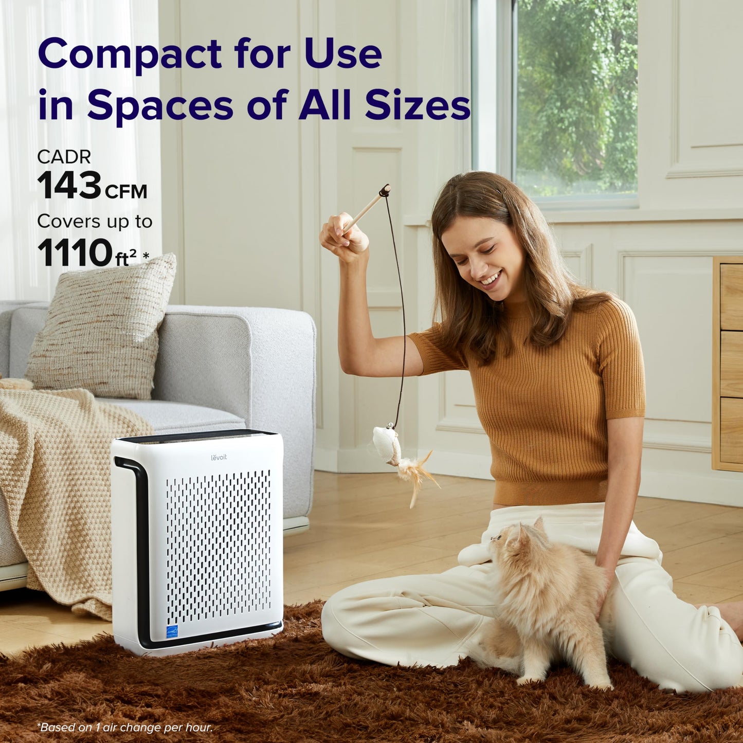 LEVOIT Air Purifiers for Home Large Room Bedroom Up to 1110 Ft² & LV-PUR131 Air Purifier Replacement Filter, Hepa and Activated Carbon Filters Set, LV-PUR131-RF, 1 Pack