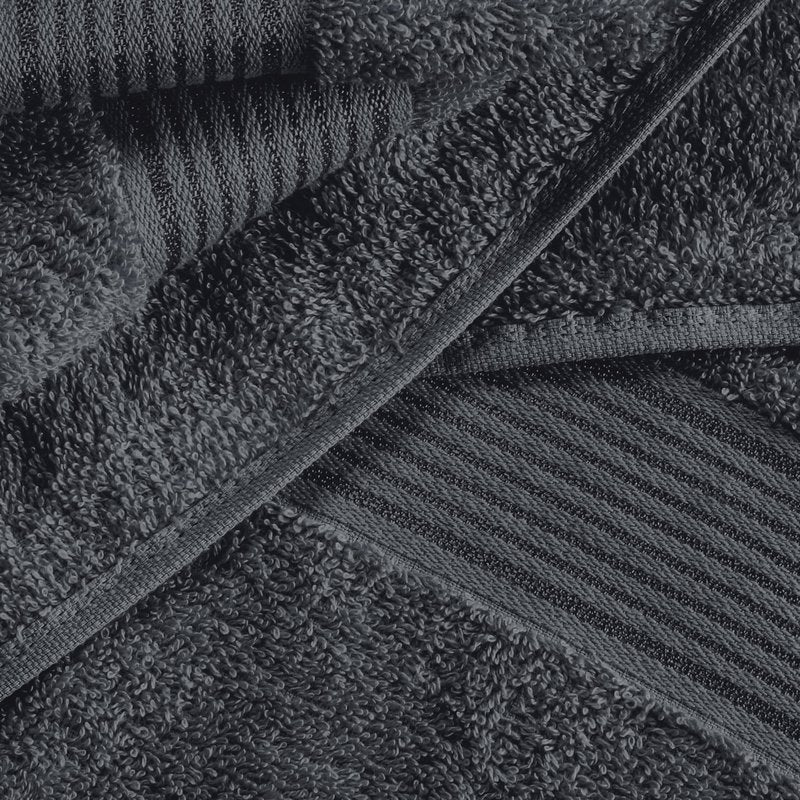 Belizzi Home Ultra Soft 6 Pack Cotton Towel Set, Contains 2 Bath Towels 28x55 inch, 2 Hand Towels 16x24 inch & 2 Wash Coths 12x12 inch, Ideal Everyday use, Compact & Lightweight - Charcoal Grey
