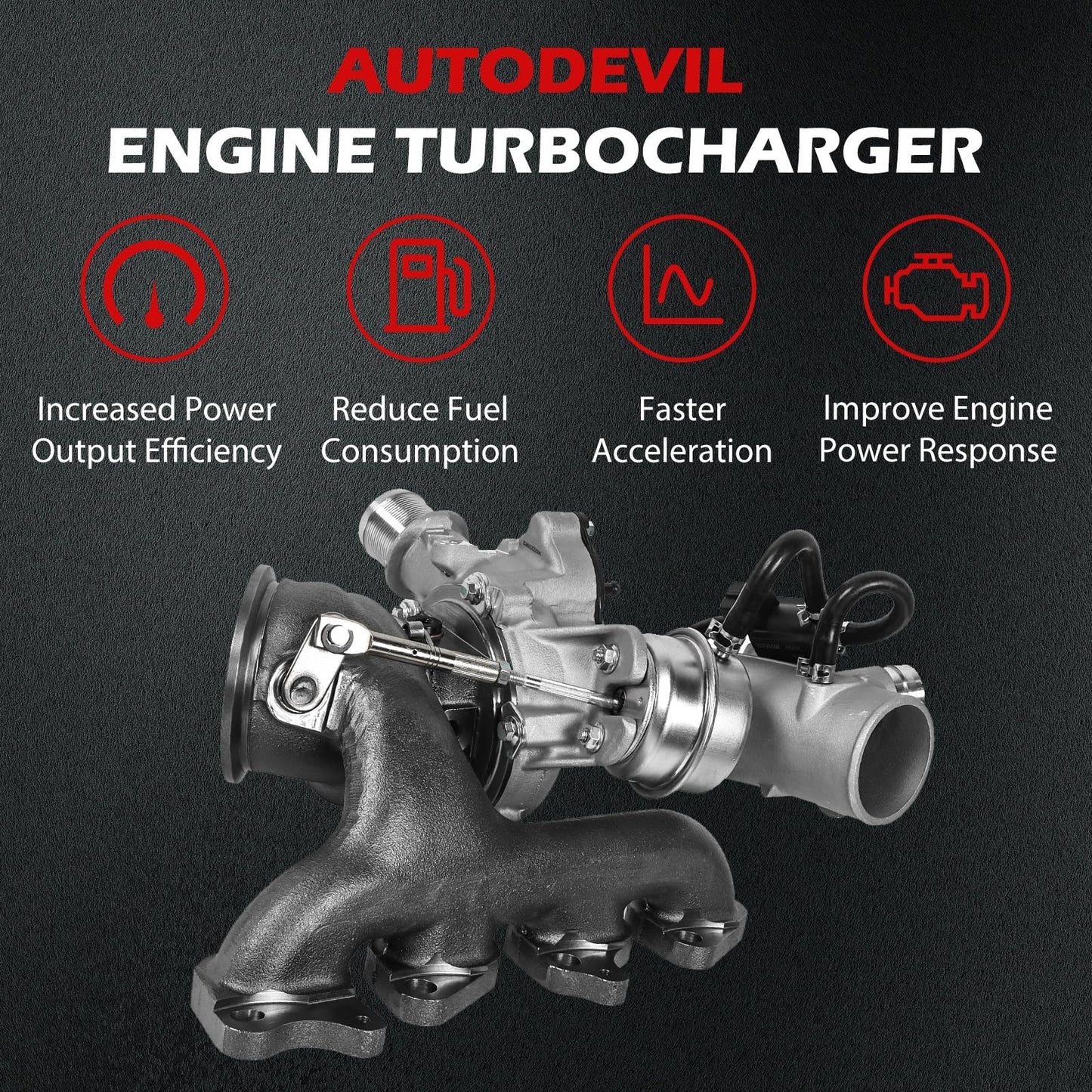 55565353 Turbo Charger Kit for 2011-2015 Chevy Cruze 1.4L, 2013-2021 Chevy Trax 1.4L, 2016 Cruze Limited 1.4L, 2012-2020 Sonic 1.4L, 2013-2021 Bui-ck Encore 1.4L, Turbocharger Replace for 781504-0001