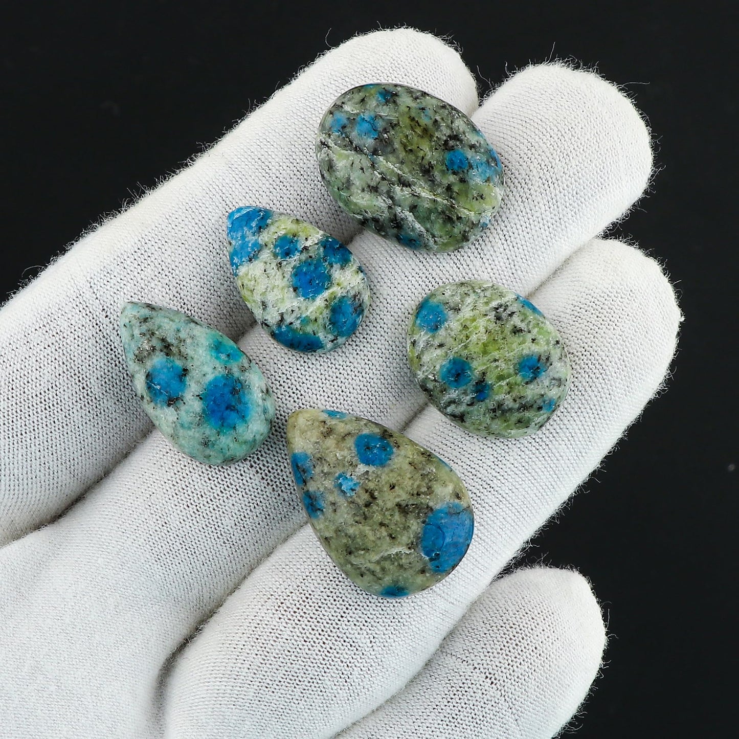 CRYSTALIS Wholesale 5pcs Natural K2 Jasper Loose Gemstone Bulk Cabochons Jewelry Making Supply, Chakra & Healing Polished Stones, Wire Wrapping, DIY, Gem Collection