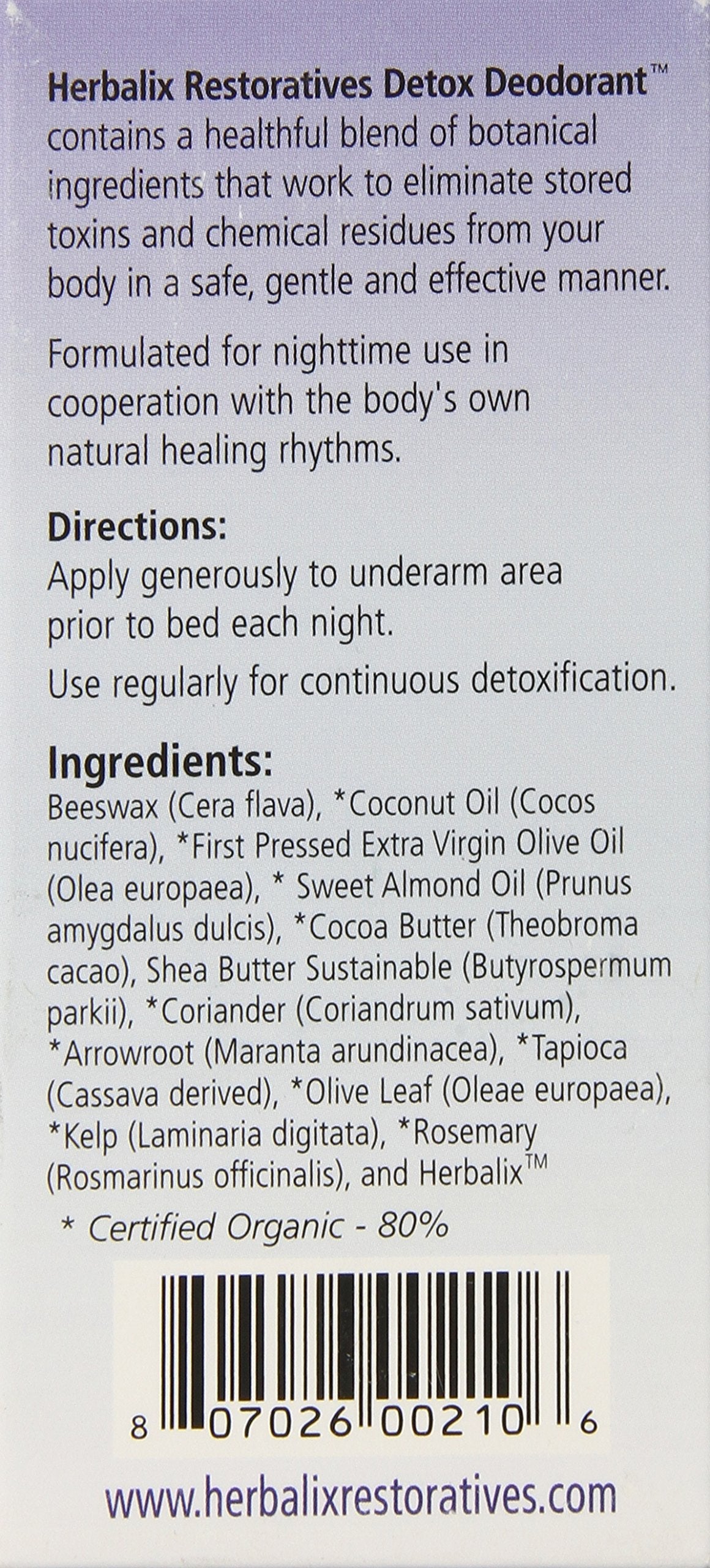 TRR Enterprises Nighttime Detox Cleansing Deodorant, 2.5 Ounce