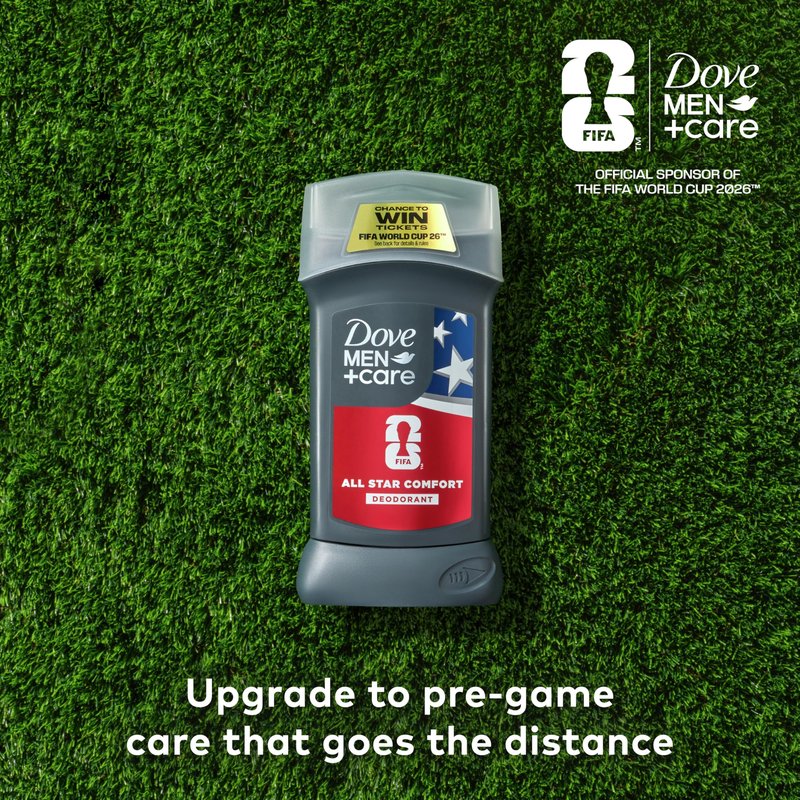 DOVE MEN + CARE Limited Edition FIFA Deodorant Stick for Men All Star Comfort for 72H Protection Neutralizes Odor 3.0 oz