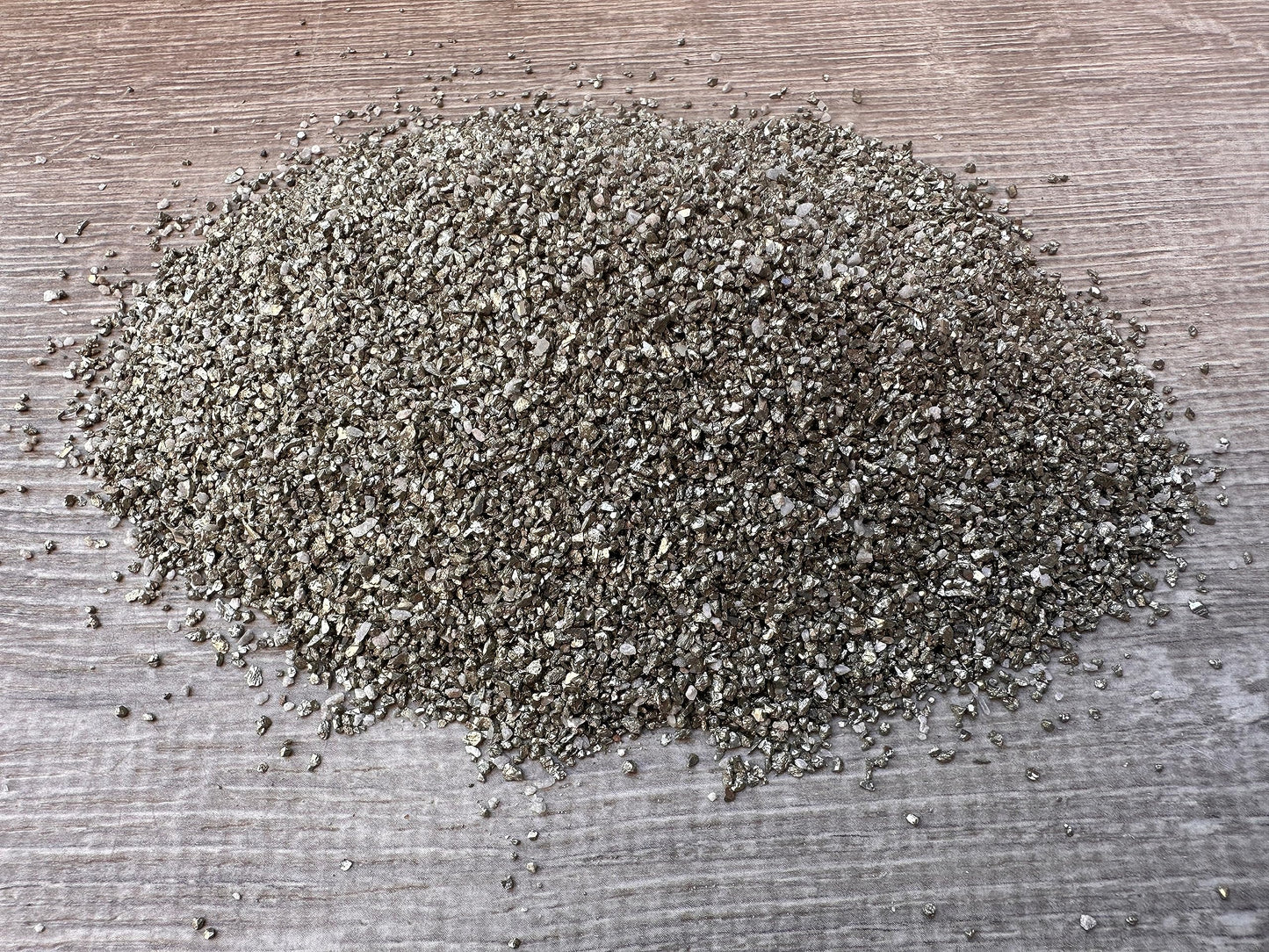 Pyrite Sand Chips – Natural Mini Pyrite Sand Stones, Crushed Undrilled Pyrite Sand, Semi-Tumbled Genuine Pyrite Sand (1 lb Bulk)