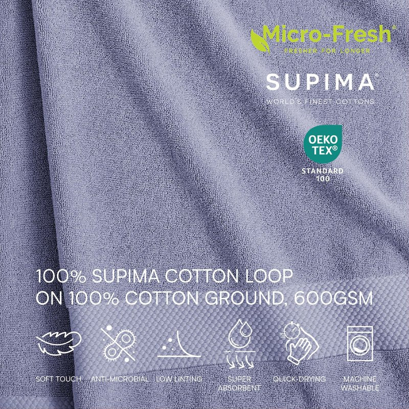 Lacoste Heritage 100% Supima Cotton Wash Cloth, Light Denim, 13" x 13" – Highly Absorbent & Quick Drying, Premium Super Soft Bath Towel, Bathroom Essential, Gift for All Occasions, Machine Washable