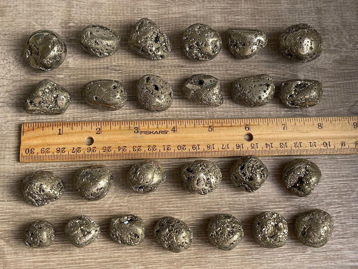 GAF TREASURES 5 Pcs Pyrite Tumbled Stones, Polished Natural Pyrite Gemstone, Pyrite Healing Crystals (Pyrite)