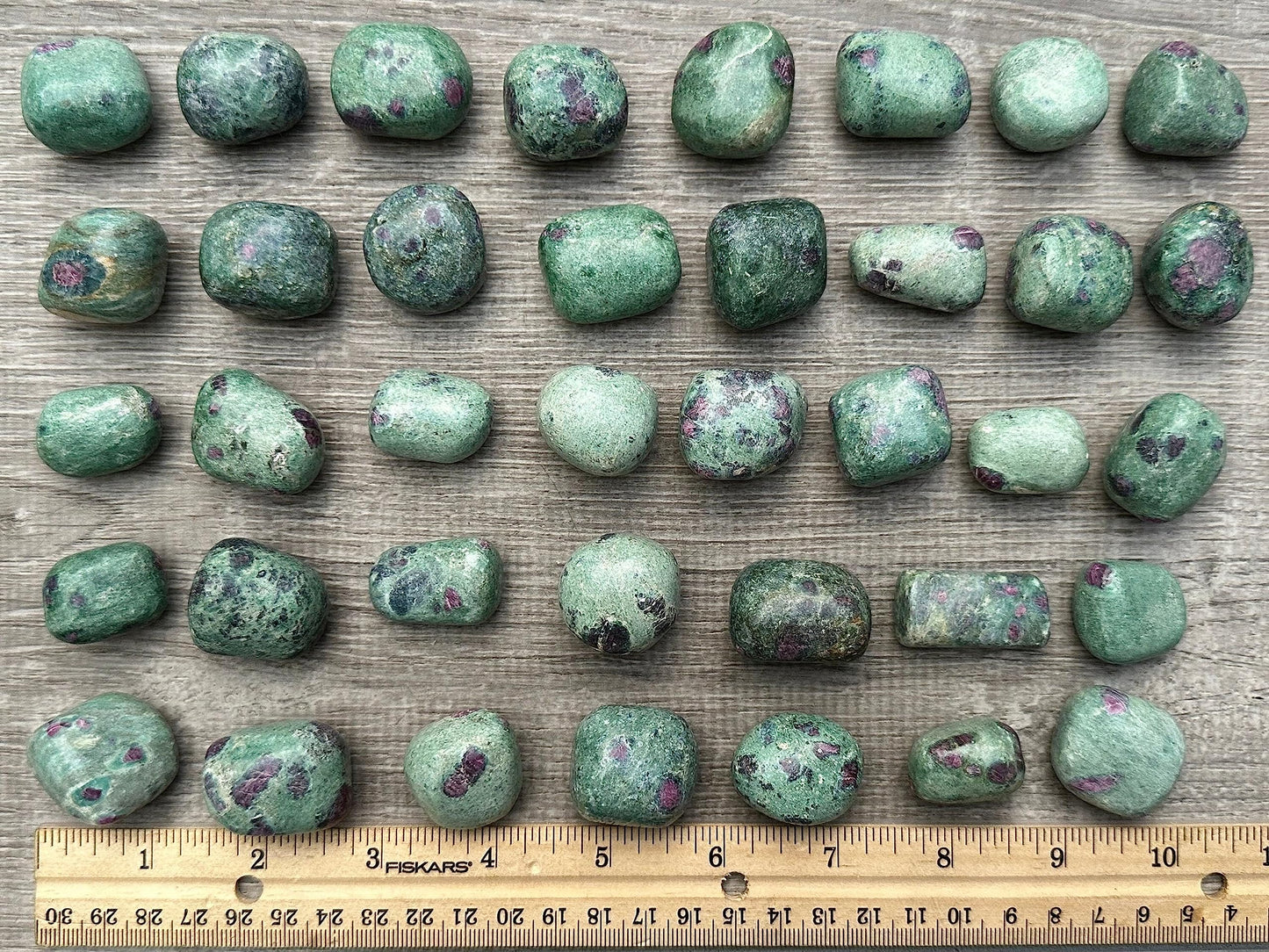 GAF TREASURES Wholesale Ruby Fuchsite Tumbled Stones, Polished Natural Ruby Fuchsite Gemstone, Ruby Fuchsite Polished Rocks (Ruby Fuchsite, 0.25 Pound)