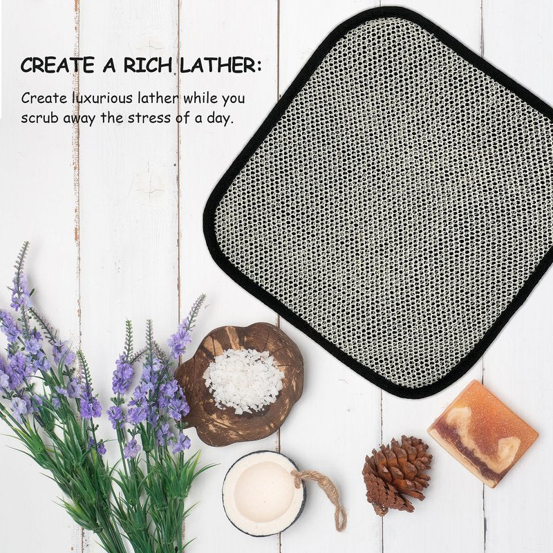 5 Pack Soft Weave Home Spa Bath Shower Exfoliating Massage Face Body Wash Cloths, Dual-Sided With Exfoliating Scrub and Soft Terry Cloth Towel