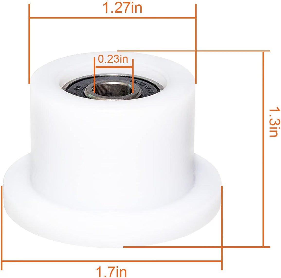 Total Gym Replacement Set Wheels/Rollers for Models XL, XLS and Some 3000 XL, All FIT, and Fit with Bearings Thru Hole of 1/4" in Diameter - 4 Pack (White)