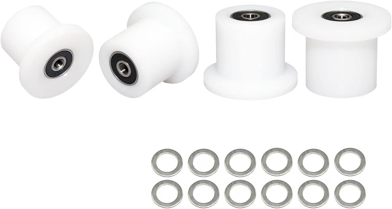 Total Gym Replacement Set Wheels/Rollers for Models XL, XLS and Some 3000 XL, All FIT, and Fit with Bearings Thru Hole of 1/4" in Diameter - 4 Pack (White)